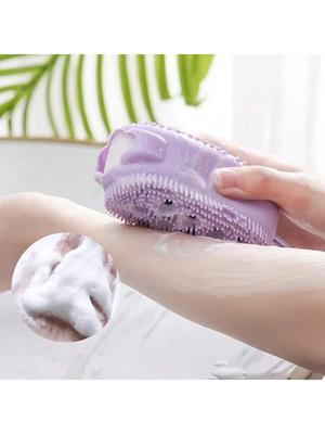 1 Stück Duschgel Duschpeeling Peeling Schwamm Schaumbad Bürste Massagegerät Hellbeige Reiniger Reinigungspad Badezimmerzubehör