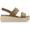 Crocs Brooklyn Thick Sole Wedge Sport Sandals Women Sandals Brown White 206453-2YI