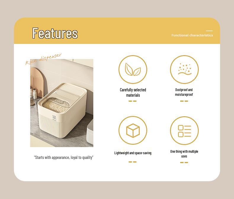 “2024 Insect-Proof, Moisture-Proof Rice Storage Bin with Gallon Capacity”