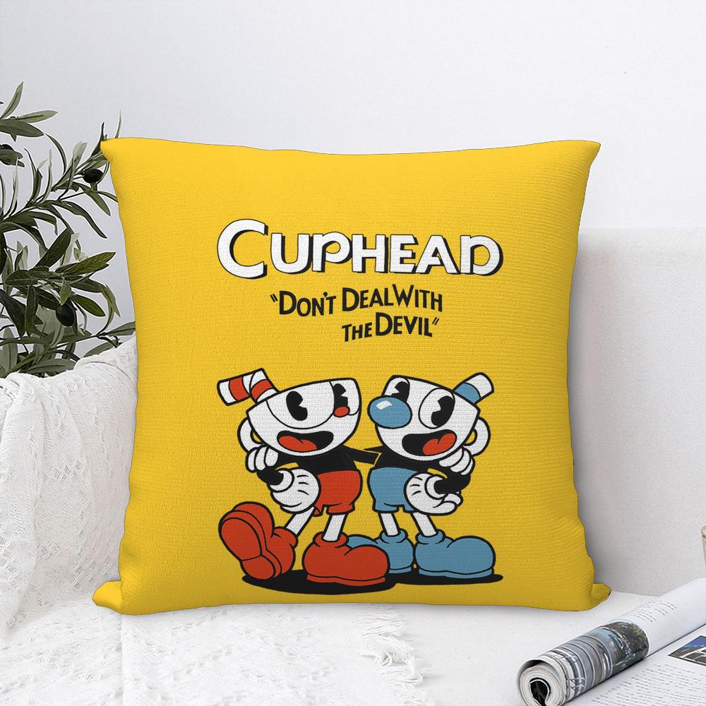 Classic Game C-Cuphead Cute Pillow Case Plush Fabric Soft Pillowcase Double Sided Print Sofa Cushion Cover Throw Pillow Cover