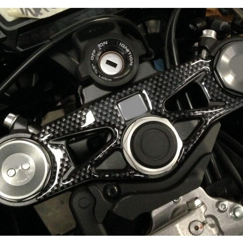 Carbon Fiber Handle Yoke Cover Sticker For 2008-2015 Honda CBR 1000 RR Fireblade