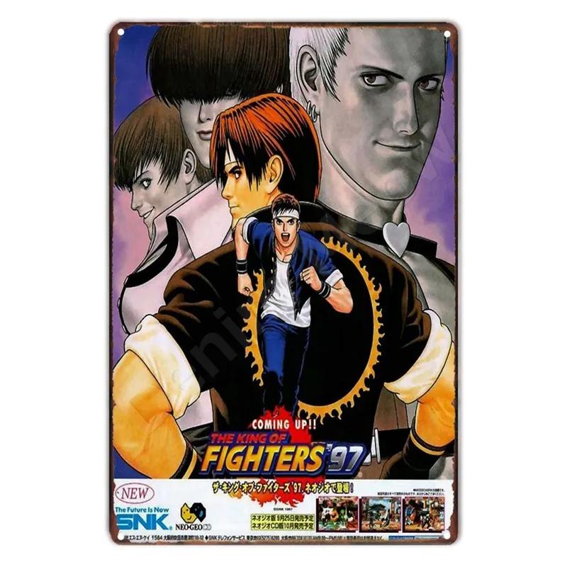 The King Of Fighters Anime Vintage Metal Sign, Wall Art Poster, Fighting Games, Retro Sign For Bar,Club,Man Cave,Home Wall Decor