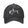 Rock Roll AC Heavy Metal Baseball Cap Retro Distressed Washed  Snapback Cap for Men Women Outdoor Travel Adjustable Caps Hat