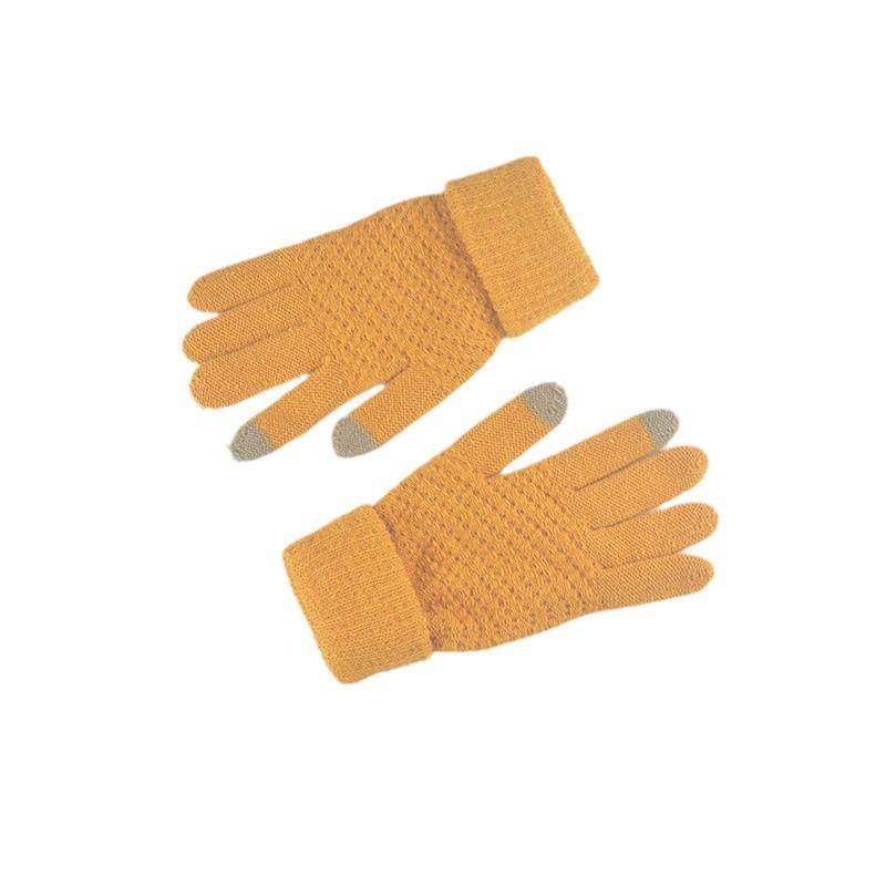 Cycling Cold-proof and Warm Fleece Thickened Touch-screen Knitted Wool Gloves