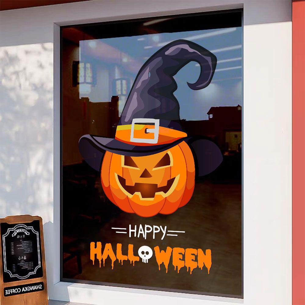 

Halloween Pumpkin Lantern Window Cling Stickers for Doors & Shops Small