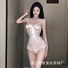 Sexy underwear women's bow lace onesie open file free bed hot uniform temptation sm