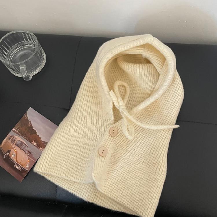 Adult Winter Beanies Hood Knit Balaclava Handmade Neck Protect Hat Casual Wear