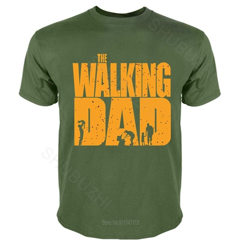 Mens cotton tshirt The Walking Dad Funny Mens T Shirt Fathers Day Dead Gift Birthday Dark Gray ! male summer teeshirt