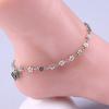 Kvinnors Retro hjärta Blommor Barfota Sandal Beach Anklet Chain Foot Smycken