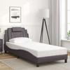 VidaXL Bed Frames with Headboard, Upholstered Bed with Cushion, Single Bed, Adult Bedroom Bed, Modern, Grey 90x200 Cm 3208071