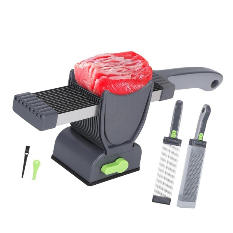 Stainless Steel Blade Slicing Tool Multifunctional Meat Cutter for Meat Vegetables Cheese Fish Chicken Slicer nero