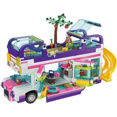 Girl Friendship Bus Building Blocks Bricks Summer Vacation Toys for Children Girls Christmas Gift