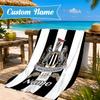 Custom Name Beach Towel Newcastle Football Crest Microfiber Beach Towel, Lightweight for Summer Travel, Swimming Pool Fan Birthday Gift