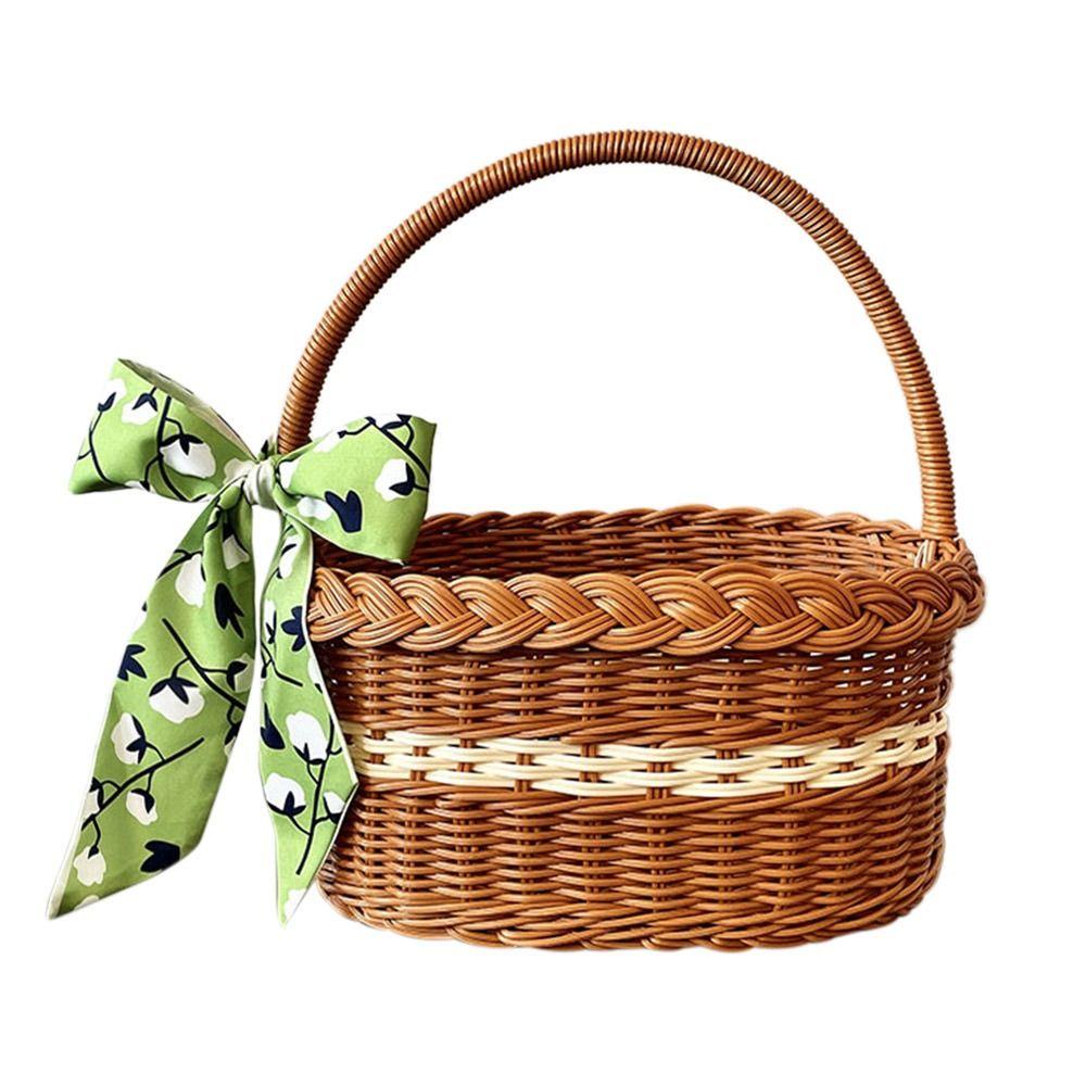 Ивовая ротанговая корзина для цветов Прочная корзина для хранения с ручкой Корзина для хранения овощей Ручная работа с корзиной для цветочной композиции Телец 5650₽