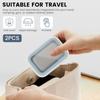 2Pcs Soap Travel Case with Drainage Pad Leakproof Silicone Soap Dish Portable Travel SoapBox Tray with Lid for Traveling Camping