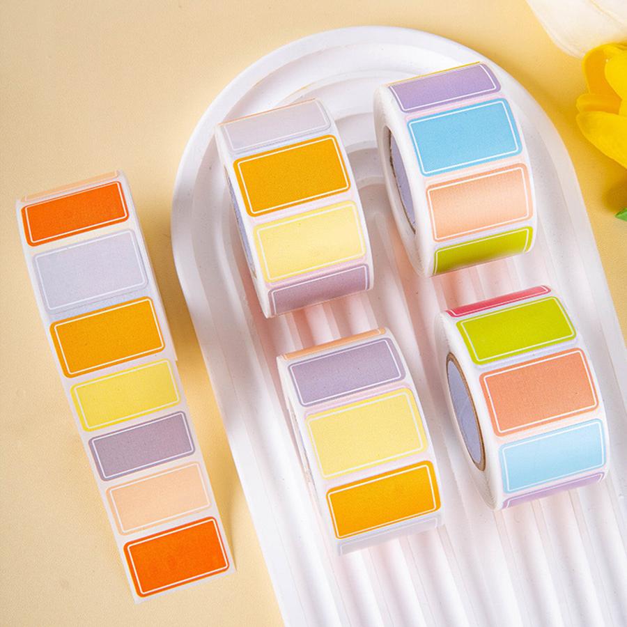 500pcs Colorful Self-Adhesive Label Rolls - Blank Writable Name Tags for Organizing, Classification Office School & Home Storage