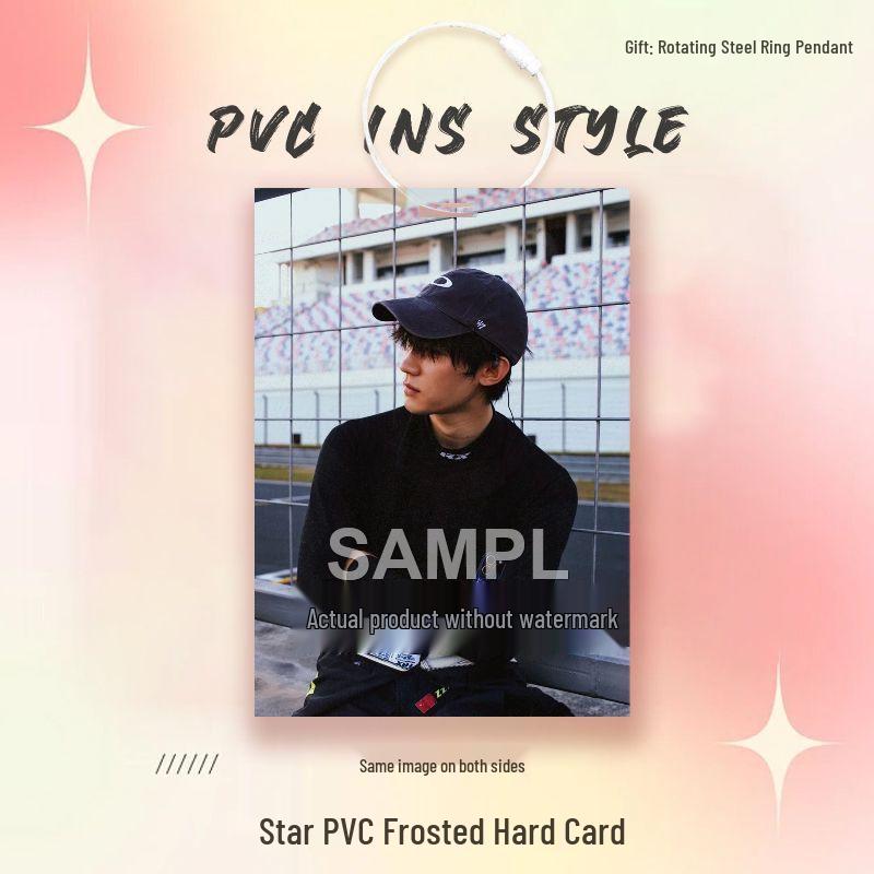 

Тримач для фотокарток ідола зірки Zhou Yiran з ПВХ - Персоналізована прикраса-підвіска для сумки Ita PVC Matte Hard Card (7cmx10cm)