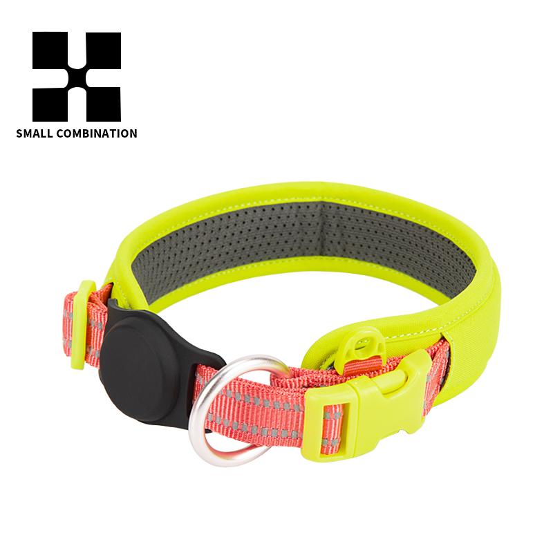 Personalisiertes AirTag Hundehalsband Verstellbares Nylon Reflektierend Gepolstertes Haustier Hundehalsband für Kleine Mittelgroße Große Hunde Zubehör