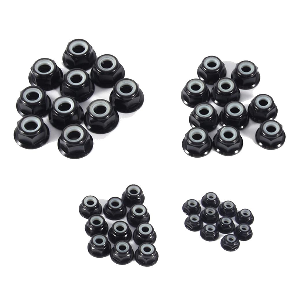 Anodisera M5 Nyloninsats Självlåsande Muttrar Sexkantslåsmutter Aluminiumlegering 10 st
