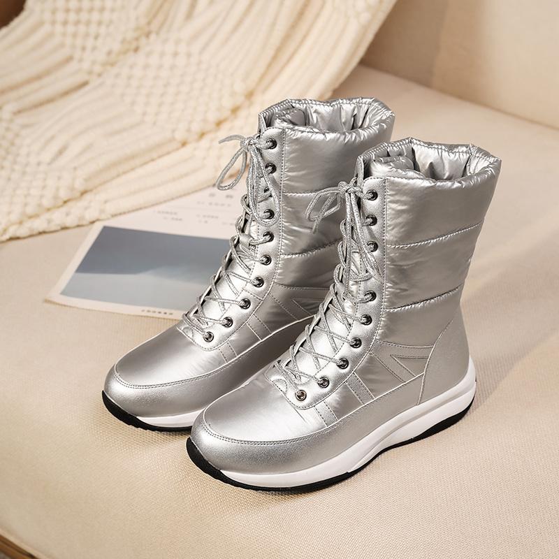 Dámské sněhule zimní teplé a pohodlné protiskluzové boty s dlouhým vlasem velká velikost ležérní bavlněné boty