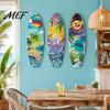 Surf Shop Dekor 3 Stück Holz Strand Surfbrett Wanddekor, Tropisches Ozean Thema Hängeschild, Kunstdekoration für Wohnzimmer Schlafzimmer Büro TV