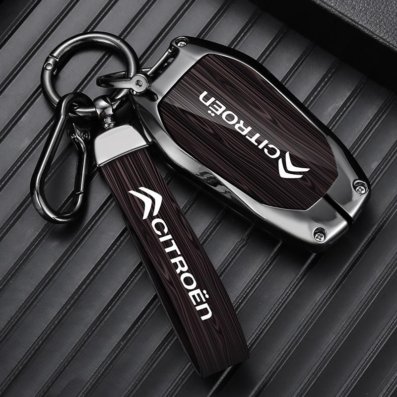 Zinc Alloy Leather Car Flip Remote Key Case Cover Protector Shell Durable For Citroen C1 C2 C4 C6 C3-XR Picasso Grand DS3 DS5 akr256