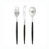 Cutipol MIO Dessert 3-Piece Set Black Silver Knife Fork Spoon 1 Each