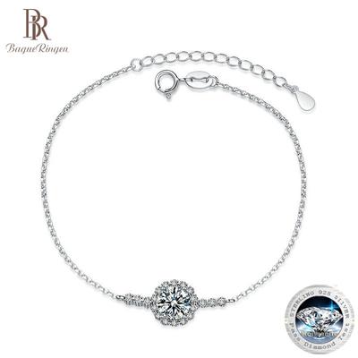 Bracciale in argento sterling S925 con stella piena doppia fila trapano D colore pietra Mossan nicchia femminile diamante Mossan da 1 carato