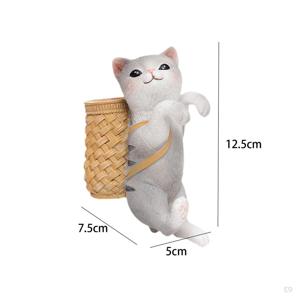 Adorable Cat Sculpture for Hanging Planters - Whimsical Garden Decor