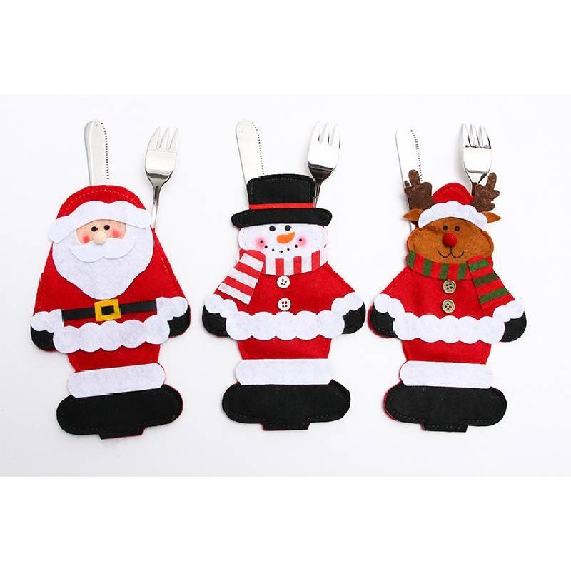 Santa Decorations Christmas Cutlery Sets Party Table Tops Products Decorative