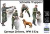 Master Box 1/35 Scale German Military Vehicle Drivers (4 Soldiers and 1 Dog) Fast Troop Plastic Model Kit MB35237