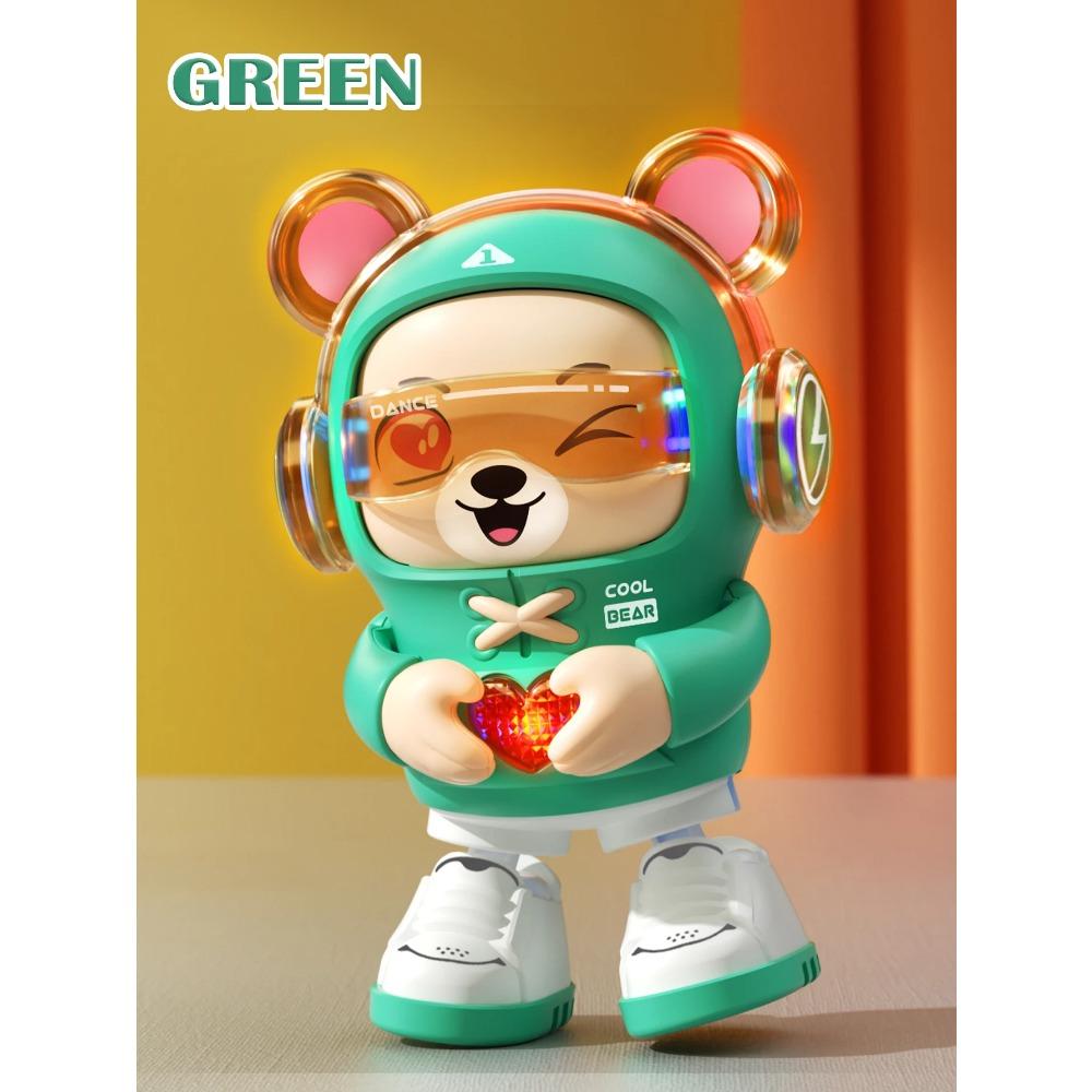 Dancing Bear Baby Dragon Toys, Lighting and Dancing Robot Mode Cute Shape 2 Gear Switches for 3+ Childs Not Include Battery