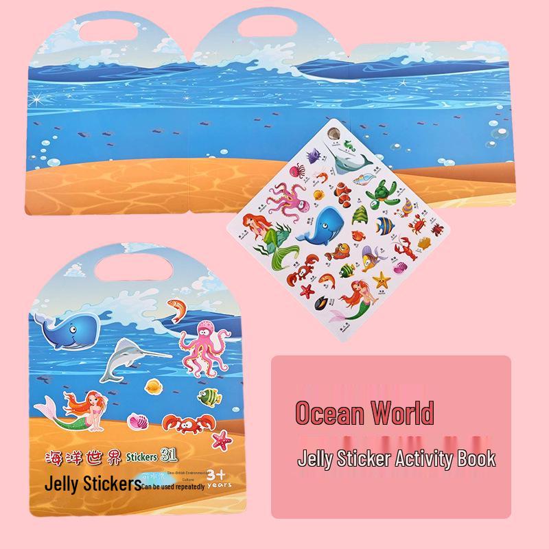 Reusable Children s Jelly Stickers Quiet Book - Early Education DIY Handheld Custom Sticker Book
