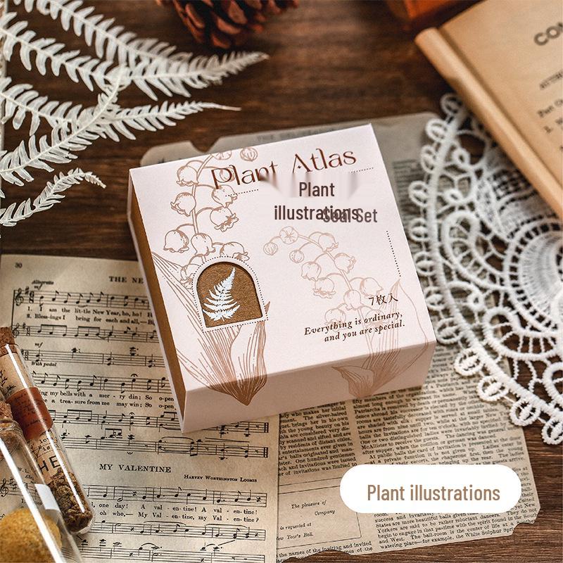 Herr. Papier Retro Romantisches Stempelset: 7 Stück zur DIY-Journaldekoration, 2 Stile verfügbar.