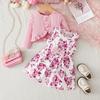 Girls' Princess Dress Two-Piece Set, Stylish Tweed-Inspired Outfit