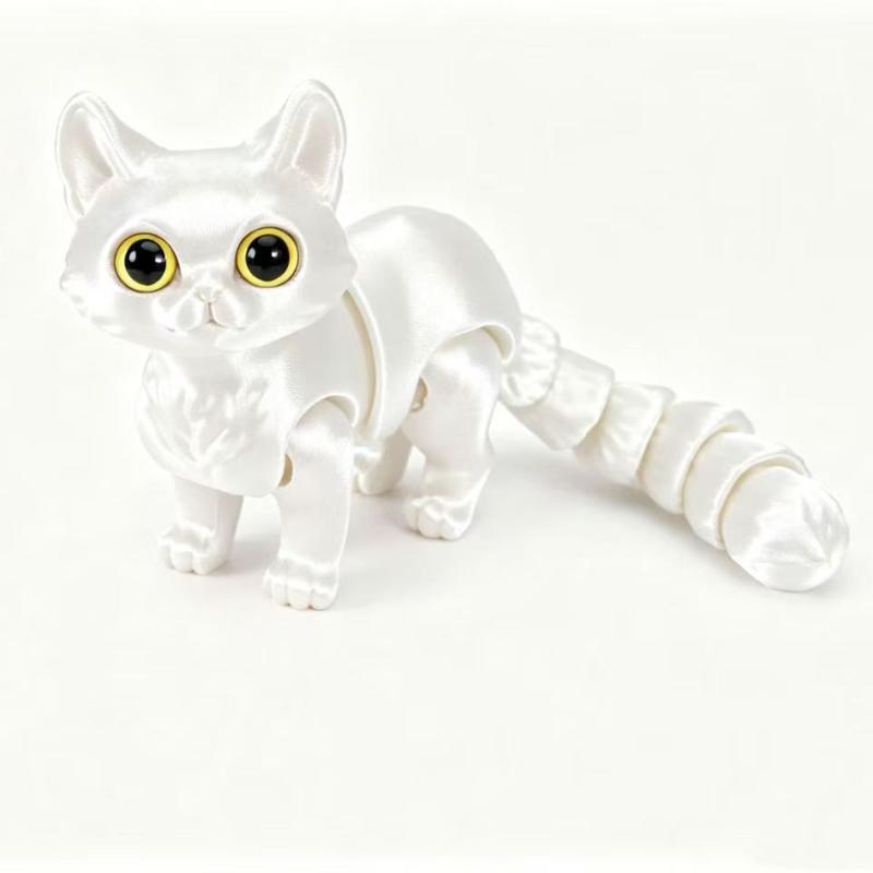3D Printed Cute Cats Tail Joint Movable Kawaii Kitten Ornament Room Decor Car Decorations Desktop Decorations Gifts To Friends
