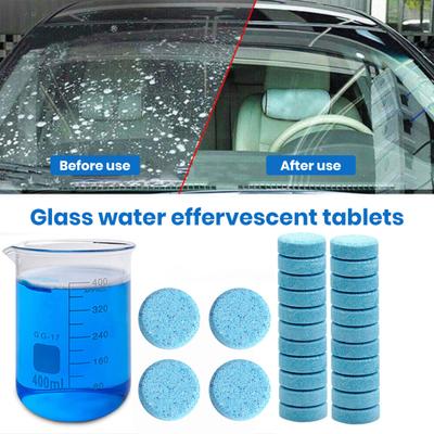 10/20/40Pcs Auto Glass Water Effervescent Tablets Solid Windshield Cleaner Windscreen Wiper Super Concentrated Car Wash Wiper Fluid Cleaning