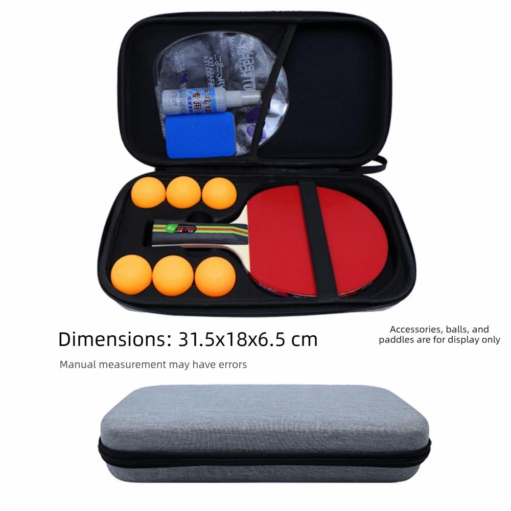 Hard Shell Table Tennis Racket Case Black Grey Sport Bag Ping Pong Paddle Case  Ping Pong Paddle Grey-Single Tray