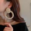 Fashion Geometric Crystal Dangle Earrings for Women Oversize Round Rhinestones Earrings Party Zircon Gifts