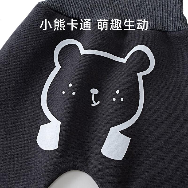 Shubeiyi Baby Pants Big Butt Pants Baby Long Pants Boys and Girls High Waist PP Pants Belly Protection Fleece Warm Coffee Color Size 80