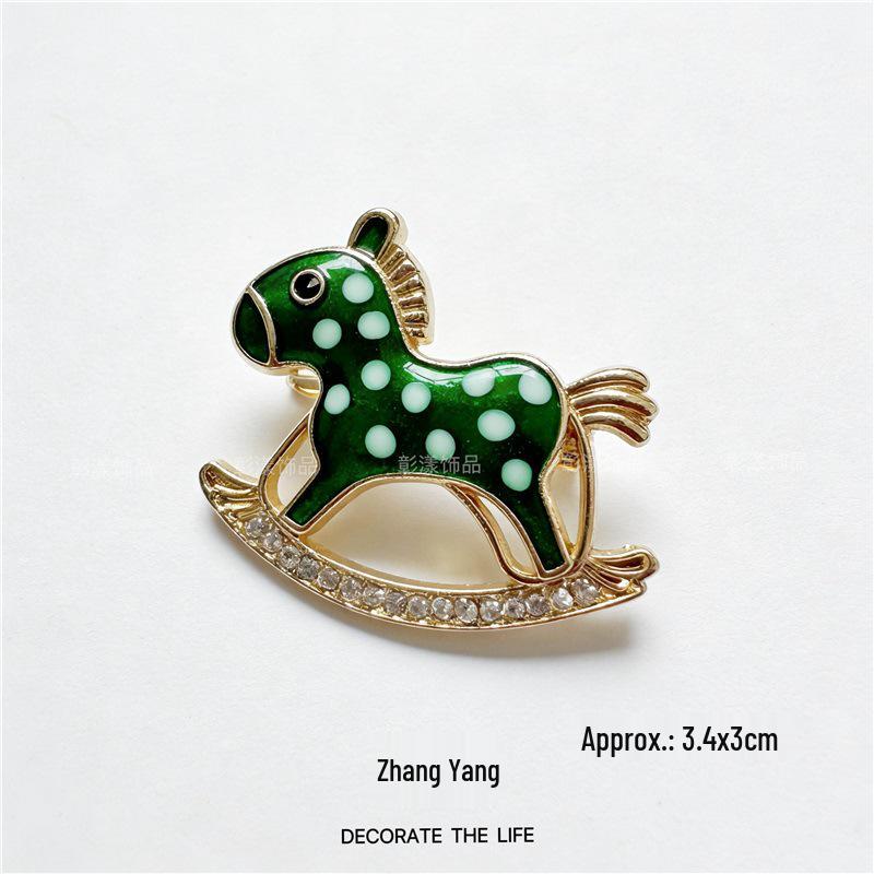 Exquisite Year of the Horse Zodiac Brooch: High-Grade, Cute Little Horse Pin for Women's Suits and Shirts