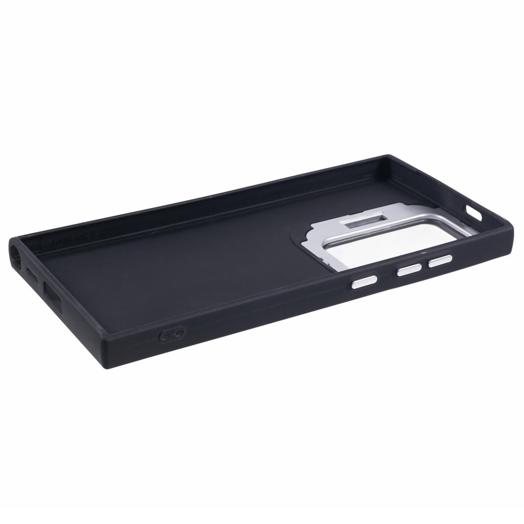 QH Series for Samsung Galaxy S22 Ultra 5G Case Silky Touch Silicone Phone Cover with Kickstand