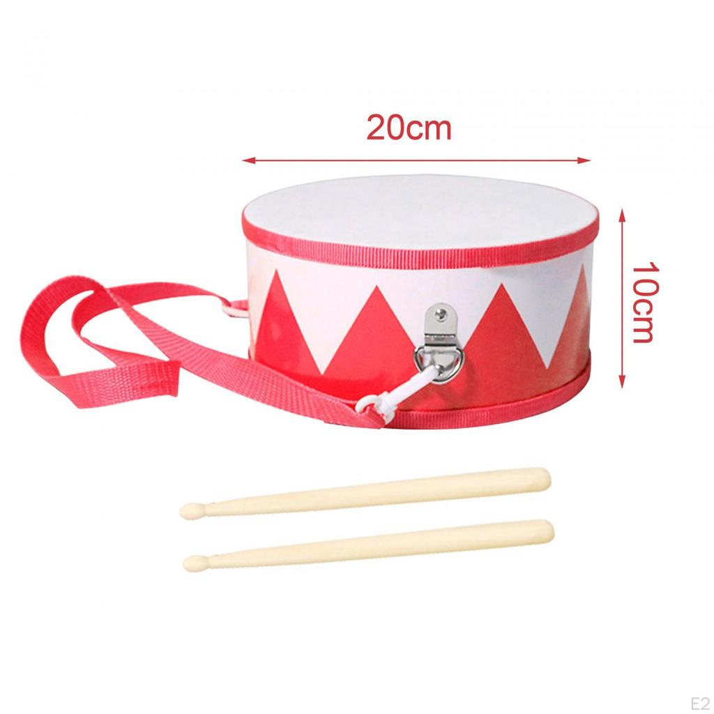 8 inch Kids Drum Set Children Waist Marching 8inch Wooden Toy for Baby