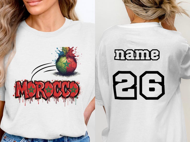 Custom Morocco Soccer Tee | Moroccan Football Fan Gift | Atlas Lions Graffiti Style Tee | World Cup Match Day Apparel | Unique Morocco Pride S