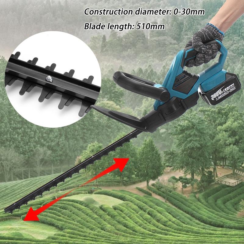 388VF Cordless Brushless Electric Hedge Trimmer Dual Action Grass Trimmer Pruning Saw Garden Tools with Blade For Makita 18V Battery