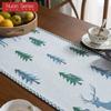 1PC Nuan Series American Rural Square Table Runner, Christmas Elk Pine Tree Pattern Table Flag for Kitchen Dinner Table Home Decor
