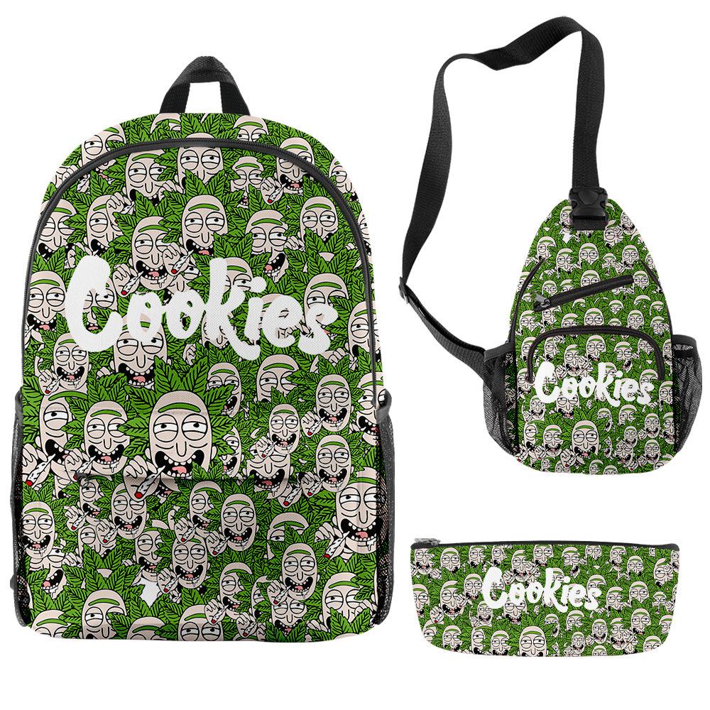 Cook 3D Printing Large Capacity Multifunctional Male And Female Versatile Backpack Student Bag Three-Piece Set