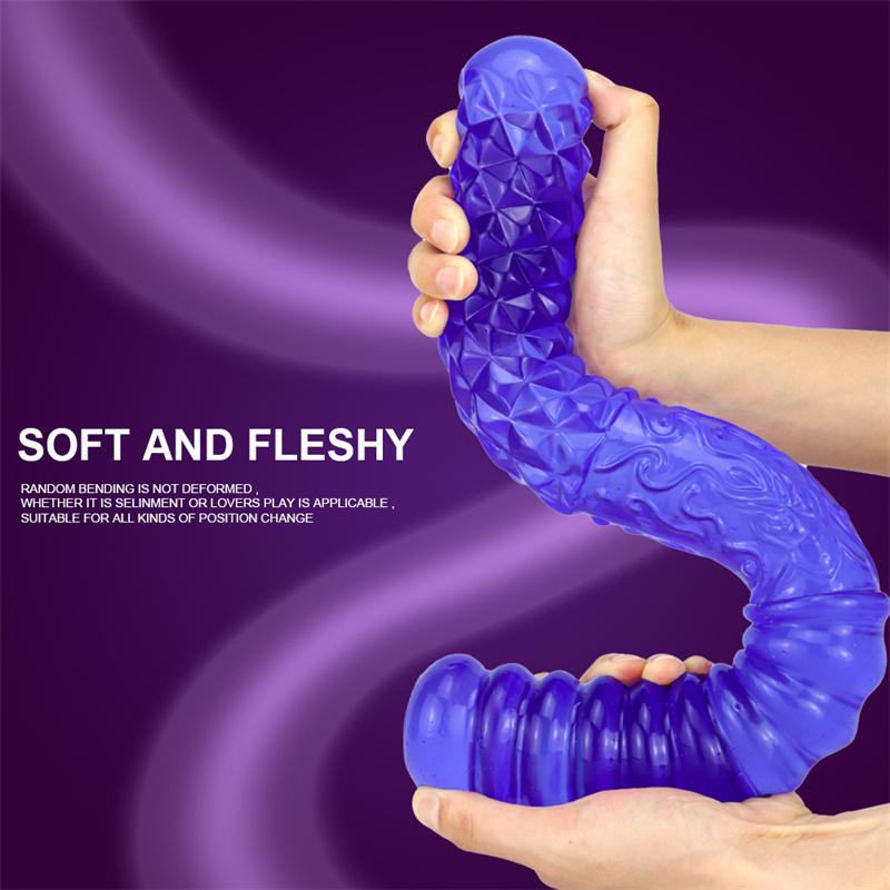 Blue Double-headed Gold Hoop for Women's Double-headed Dildo Oversized Thick and Long Dildo Anal Plug