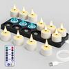 Rechargeable LED Tea Light Candles with Remote, 12-Pack Magnetic Tealight Candle With Base for Bar, Weddings, and Home Decor