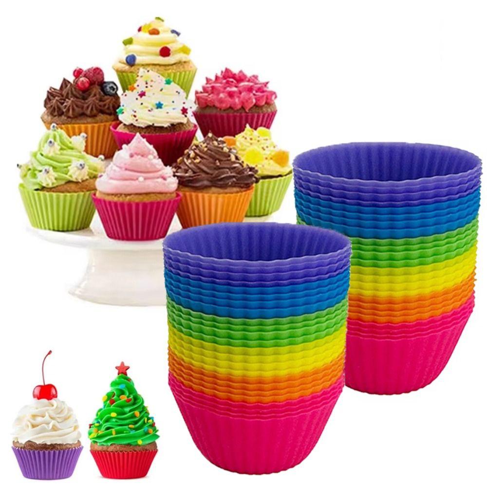 48Pcs DIY Non-stick Cupcake Holders Creative Food Baking Mold Muffin Cupcake Mold  Kitchen Bakeware
